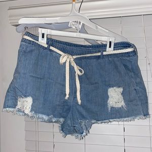 Aerie Denim Elastic Shorts